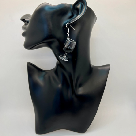 Wine Glass Earrings - New Years Eve Earrings - Wine Earrings - Picture 8 of 9